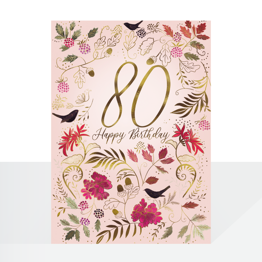 80th fable female birthday card