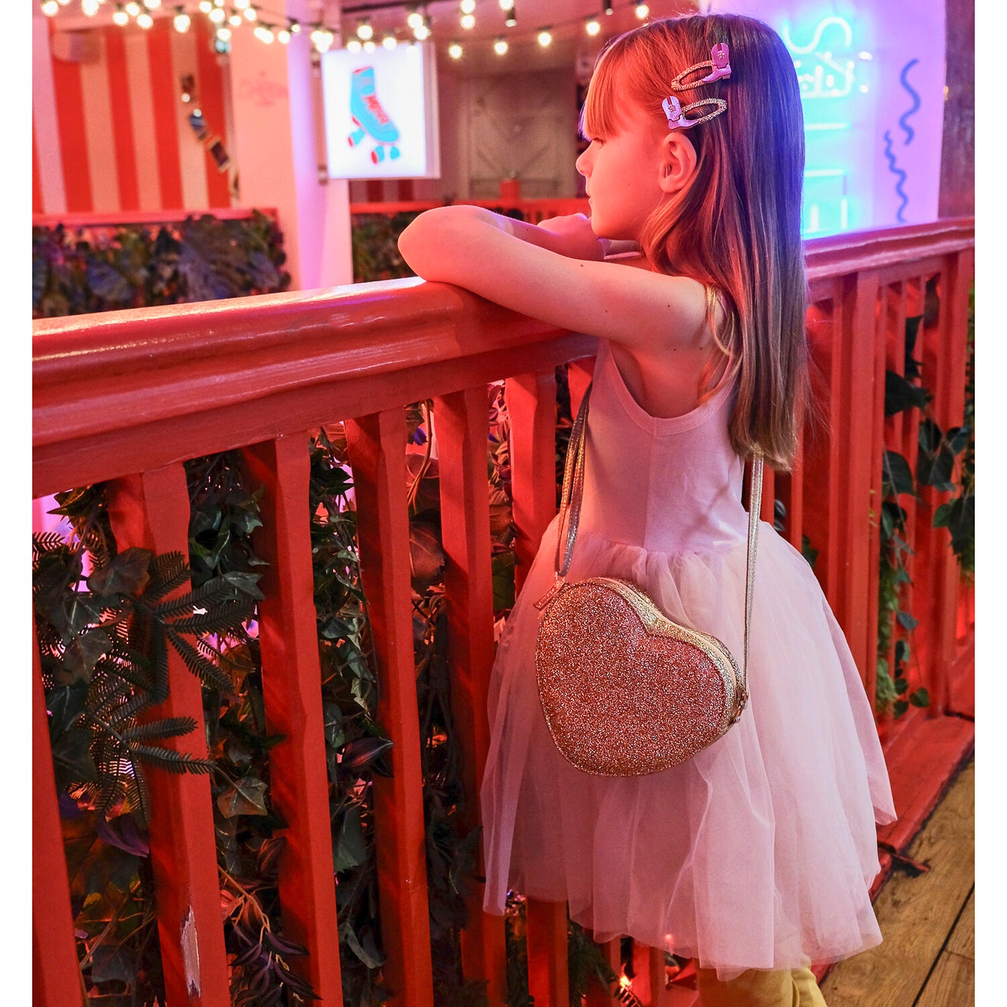 Rockahula Love Heart gold glitter bag