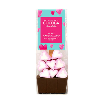 Cocoba Milk Hot Chocolate Spoon With Heart Marshmallows