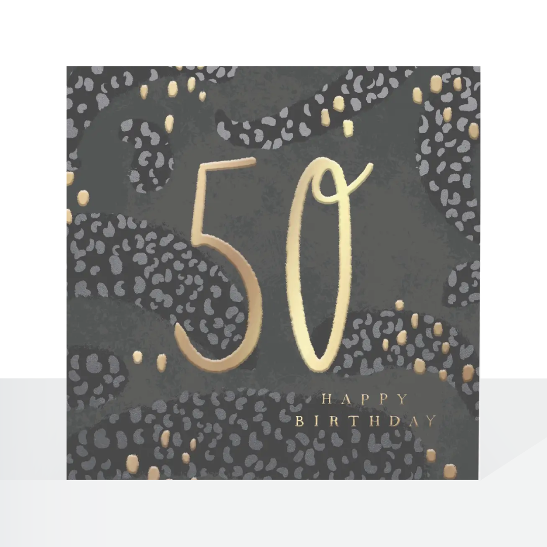 50th Male birthday grey/gold