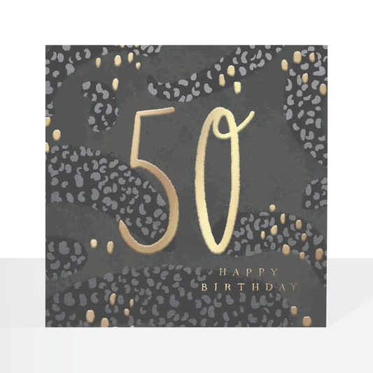 50th Male birthday grey/gold