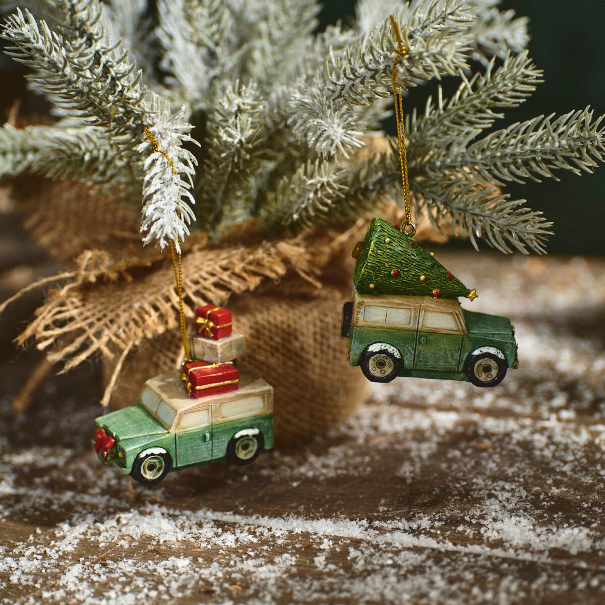Christmas Landrover hanging decoration