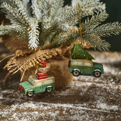 Christmas Landrover hanging decoration