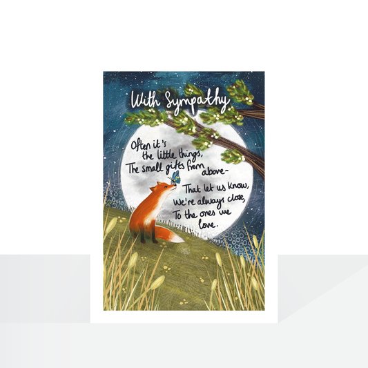 Little things sympathy card - Fox under the Moon