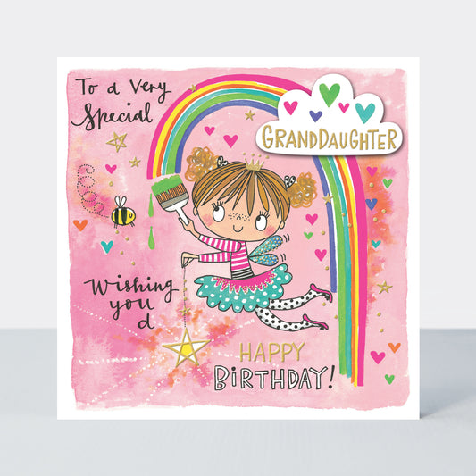 Granddaughter, birthday fairy - card
