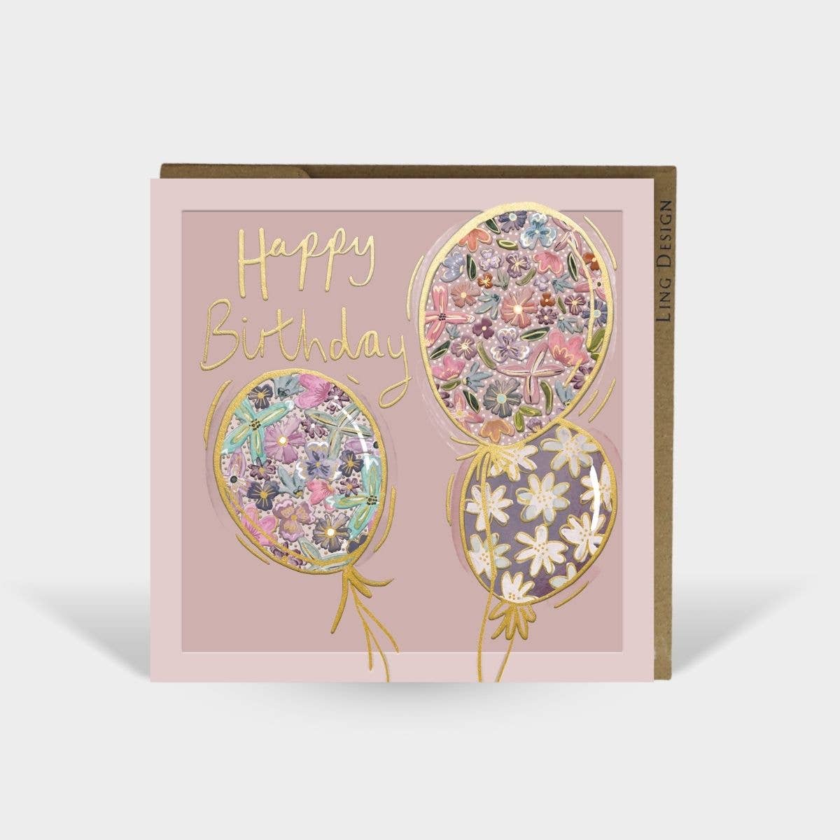 Pretty Balloons Birthday Card for Her Friend Embos Foil