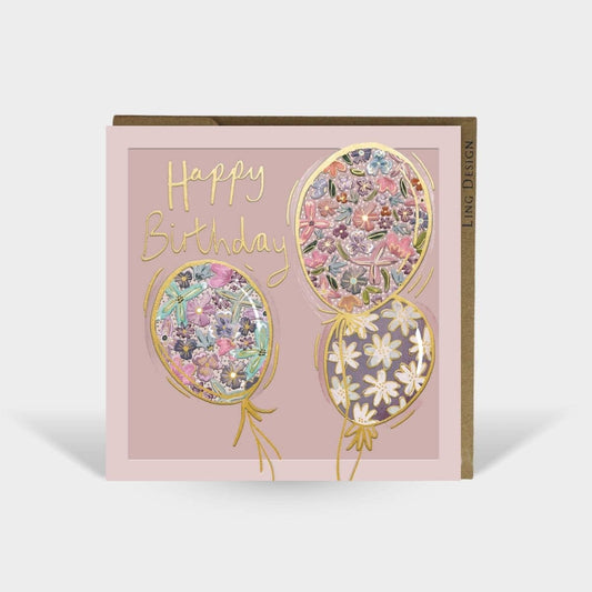 Pretty Balloons Birthday Card for Her Friend Embos Foil