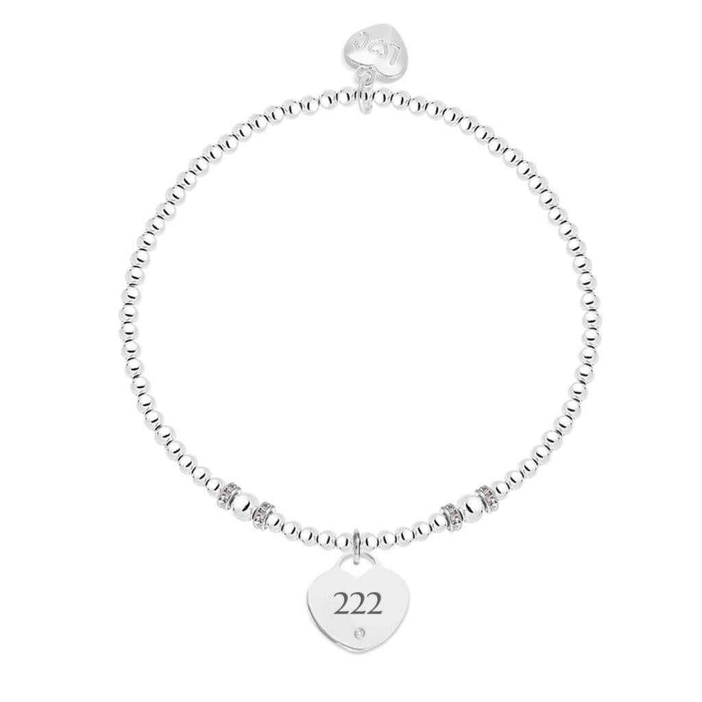 222 Alignment stretch bracelet, 925 silver plated - Life Charms - Angel numbers