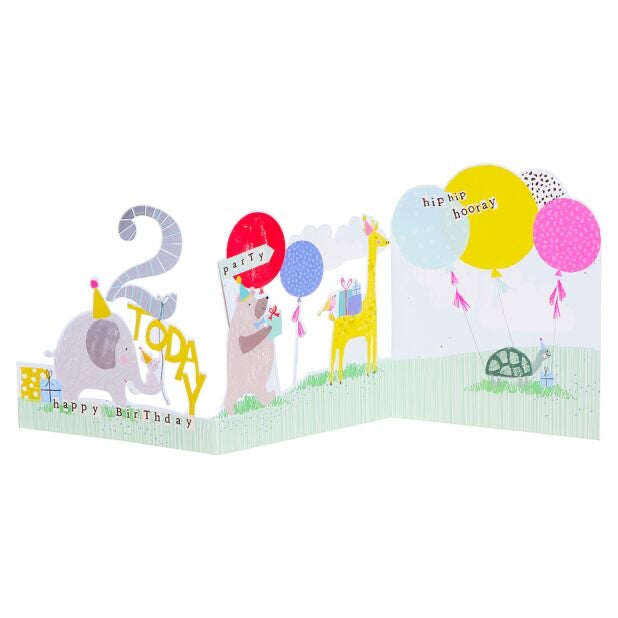 2nd birthday zig zag pop out - card