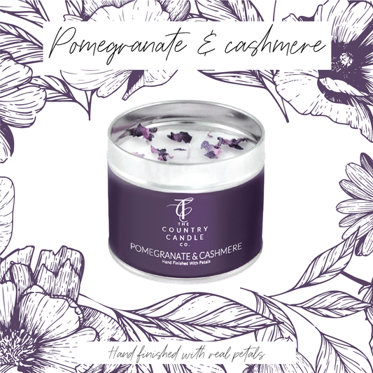 The country candle co pomegranate & cashmere tin candle