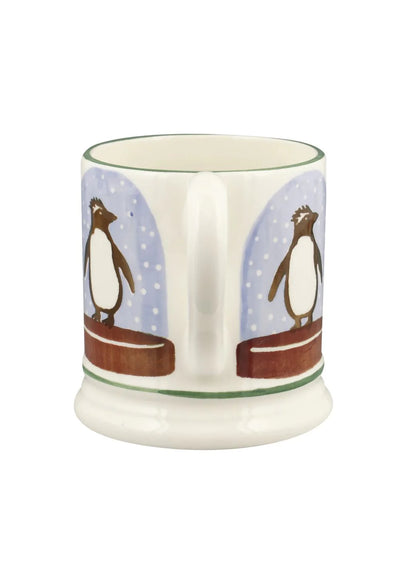 Christmas Penguin Snow Globe half pint mug - Emma Bridgewater