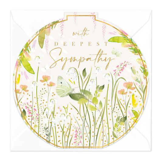 Sympathy flowers - round card