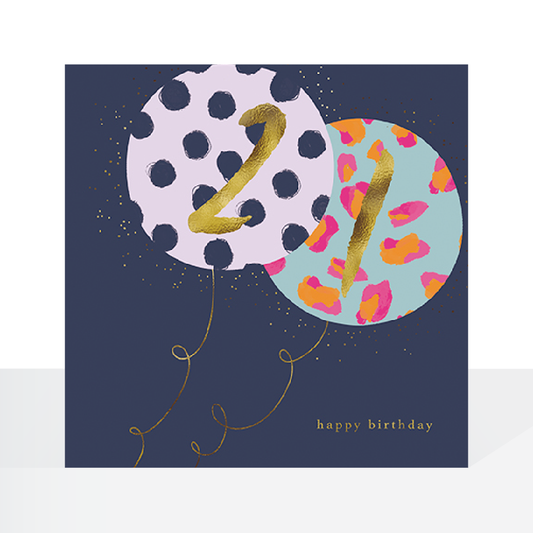 21st birthday - balloons card