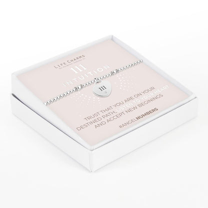 111 Intuition stretch bracelet, 925 silver plated - Life Charms - Angel numbers