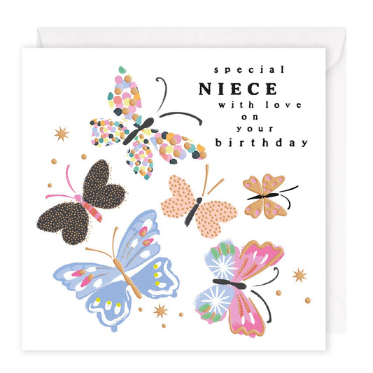 Niece with love on your Birthday - Pretty Butterflies