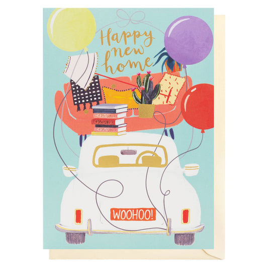 Car & Balloons | New Home Card