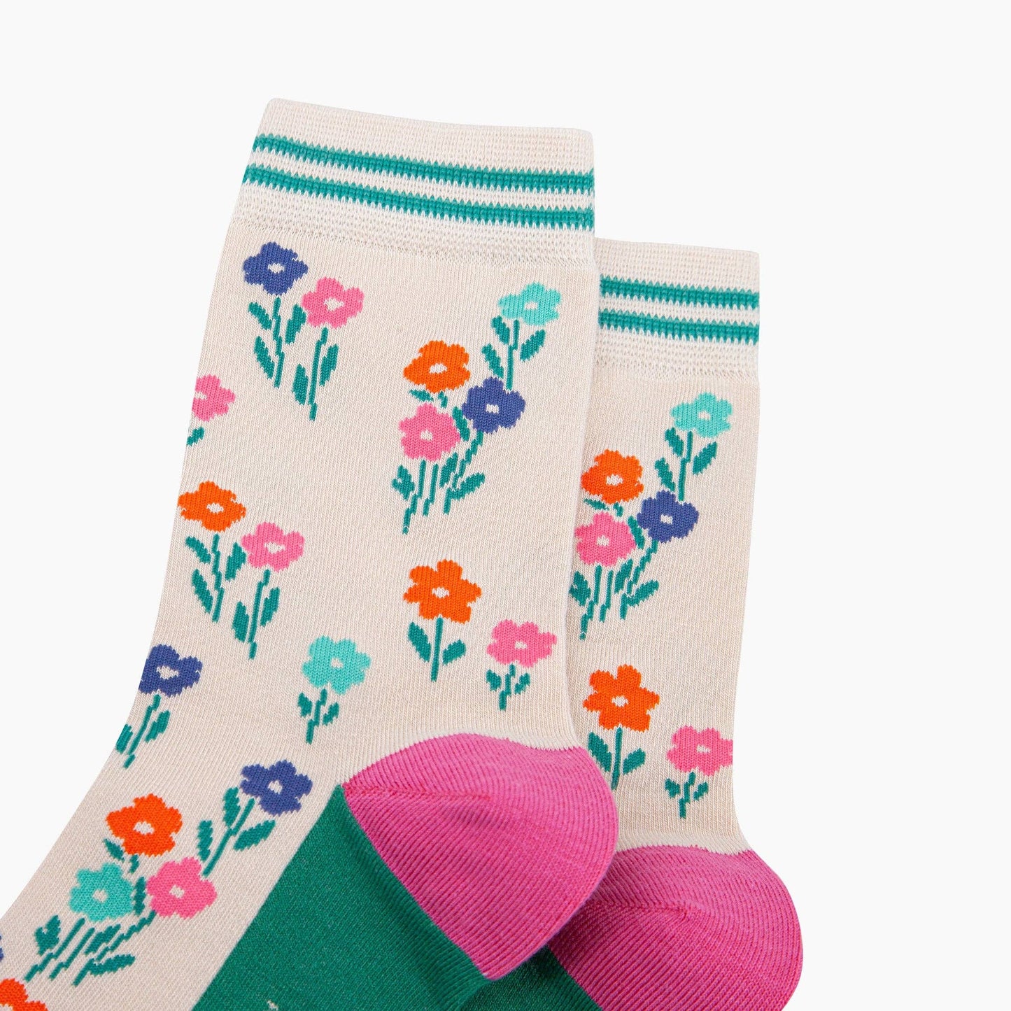 Wildflowers Bamboo Socks in Cream