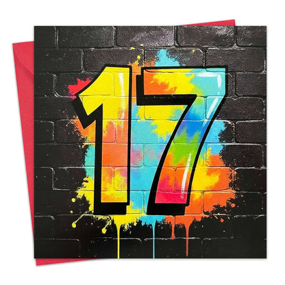 Age 17 Graffiti Style Birthday Card