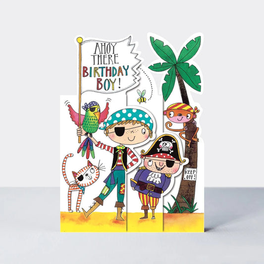 Pirate children’s birthday card - Ahoy there!