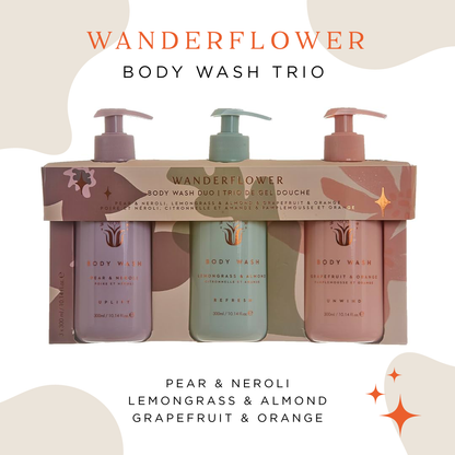 Wanderflower Body Wash trio Gift Set