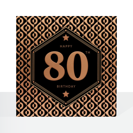 80th birthday Male pocket square card