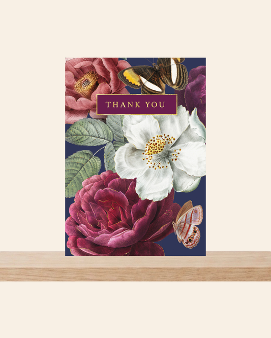 Thank you bold flowers card