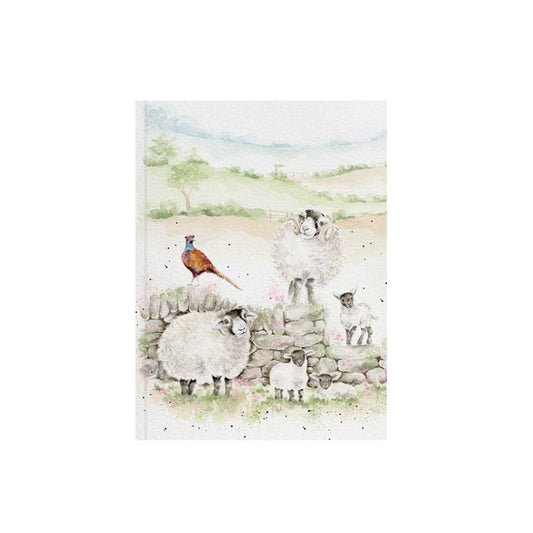 A6 notebook - Green pastures, sheep - Wrendale