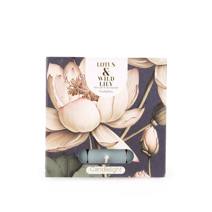 Set of 9 Tealights - Lotus & Wild Lily 6PK