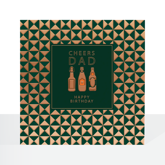 Cheers Dad birthday Male pocket square card