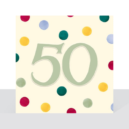 50th birthday, Emma Bridgewater polka dot - card