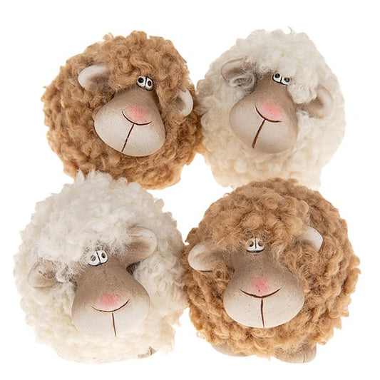Fluffy standing sheep ornament