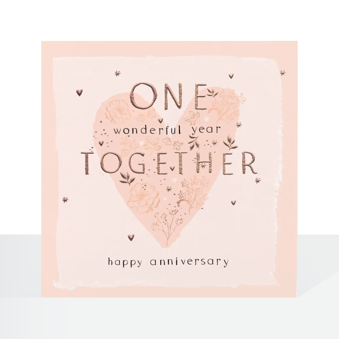 One wonderful year together, anniversary card