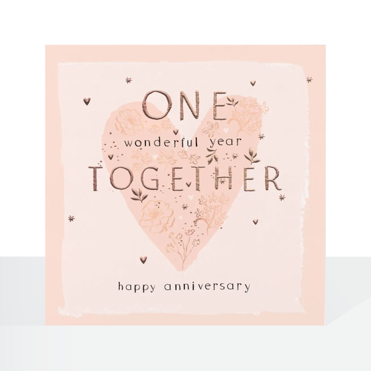 One wonderful year together, anniversary card