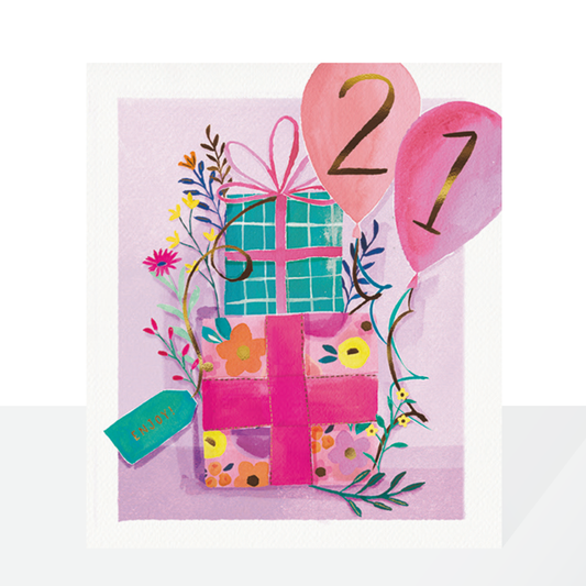 21st birthday card - Peach Sorbet