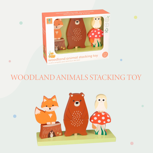 Woodland stacking toy wooden baby gift - Orange Tree Toys