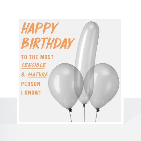 Mature balloons - humour card