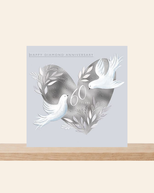 60 years Diamond wedding anniversary card