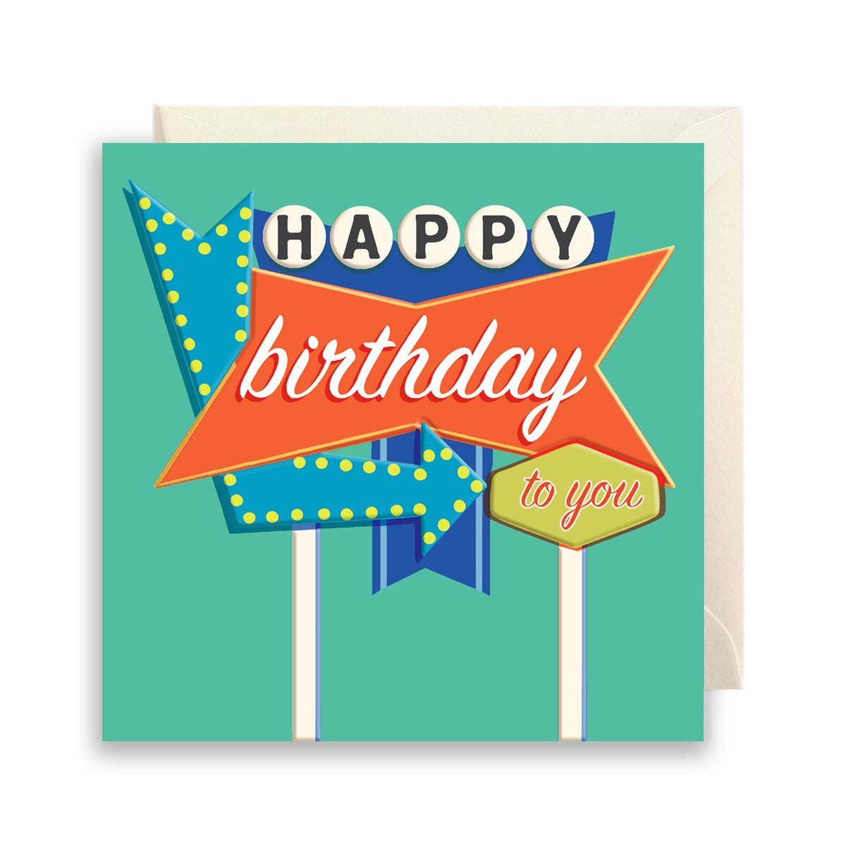 Happy Birthday retro sign 