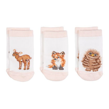 Bamboo baby socks - 0-6 months - Woodland, Wrendale