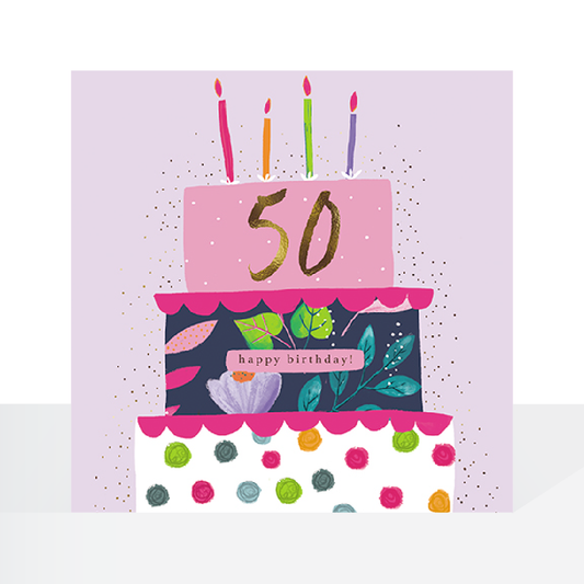 50th birthday - vibrant cake card