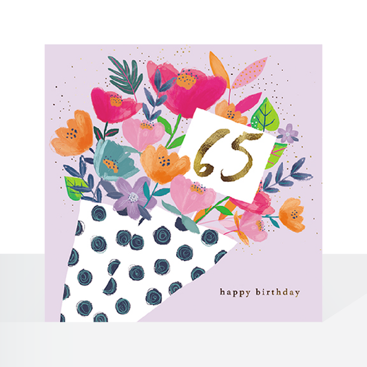 65th birthday - flower bouquet card
