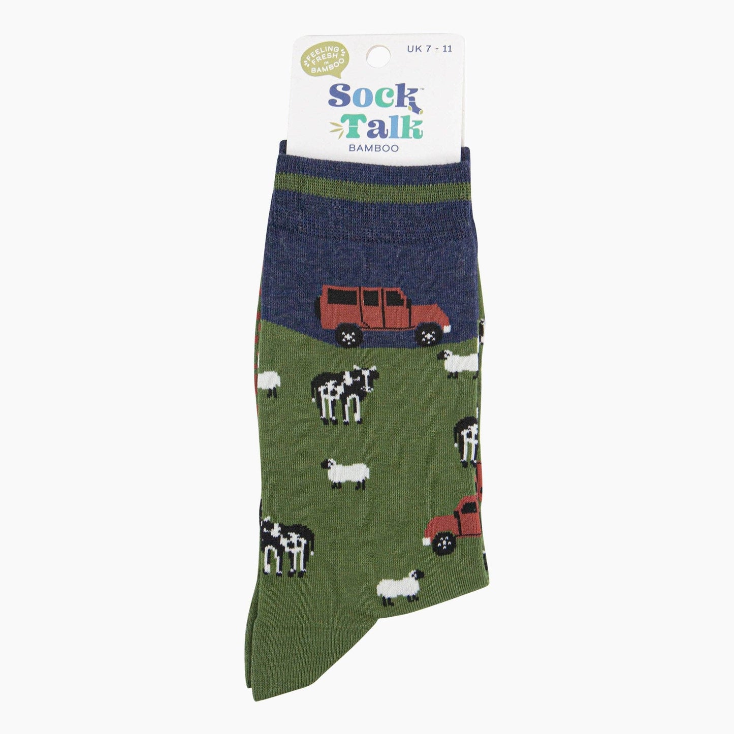 Men's Bamboo Socks - Navy/Green, Off-Roader Farm