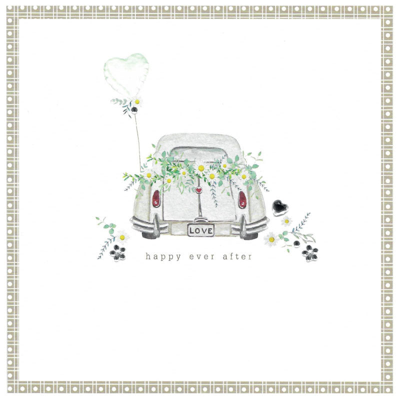 Wedding Day, happy ever after car card