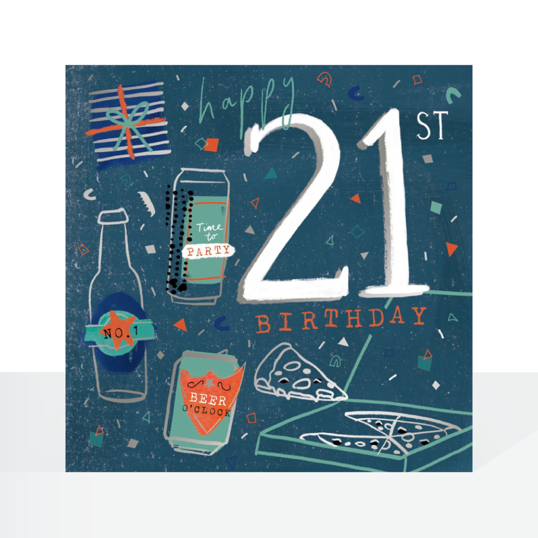 Male 21st birthday card