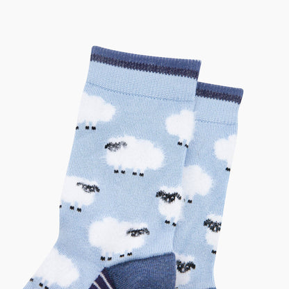 Sheep Fluffy Bamboo Socks in Blue