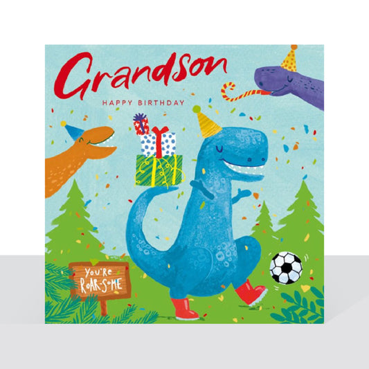 Roarsome Grandson birthday - card