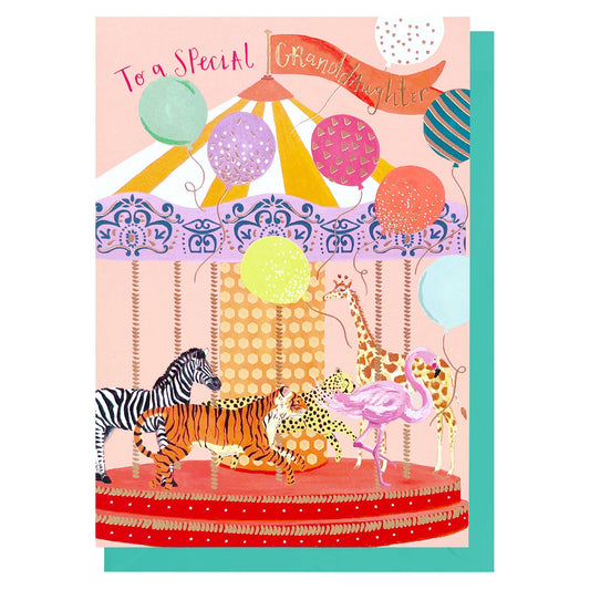 Merry-go-round Birthday | Granddaughter Birthday | Kids Card