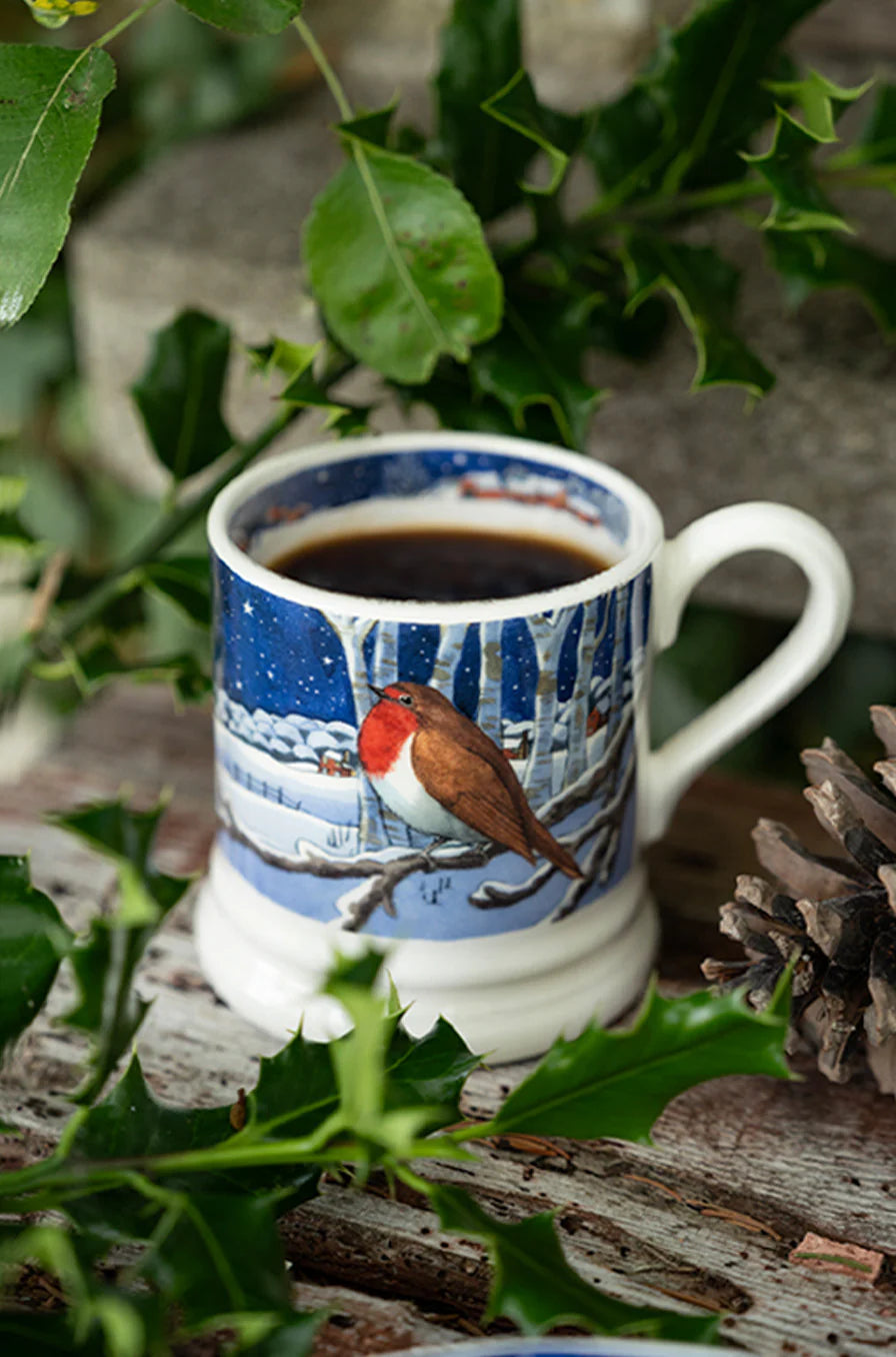 Christmas Midnight Robin half pint mug - Emma Bridgewater