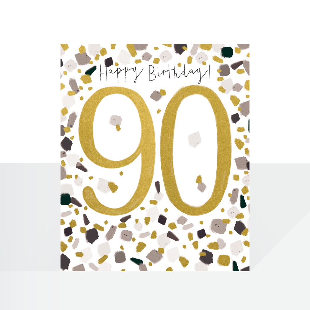 90th birthday terrazzo card