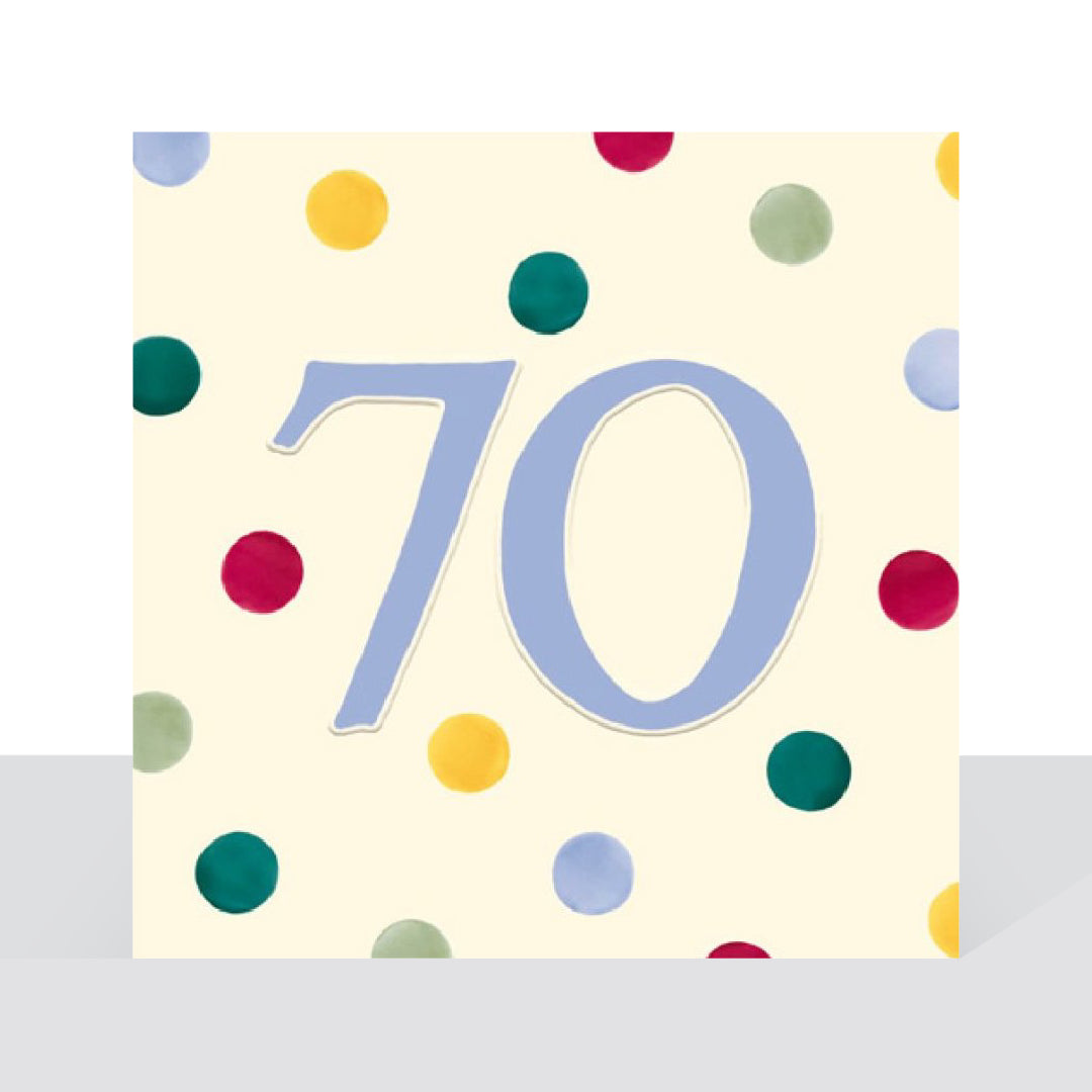 70th birthday, Emma Bridgewater polka dot - card